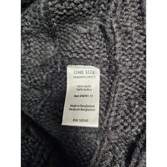 Black Semi Chunky Acrylic Infinity Scarf 32x14 - Picture 4 of 4